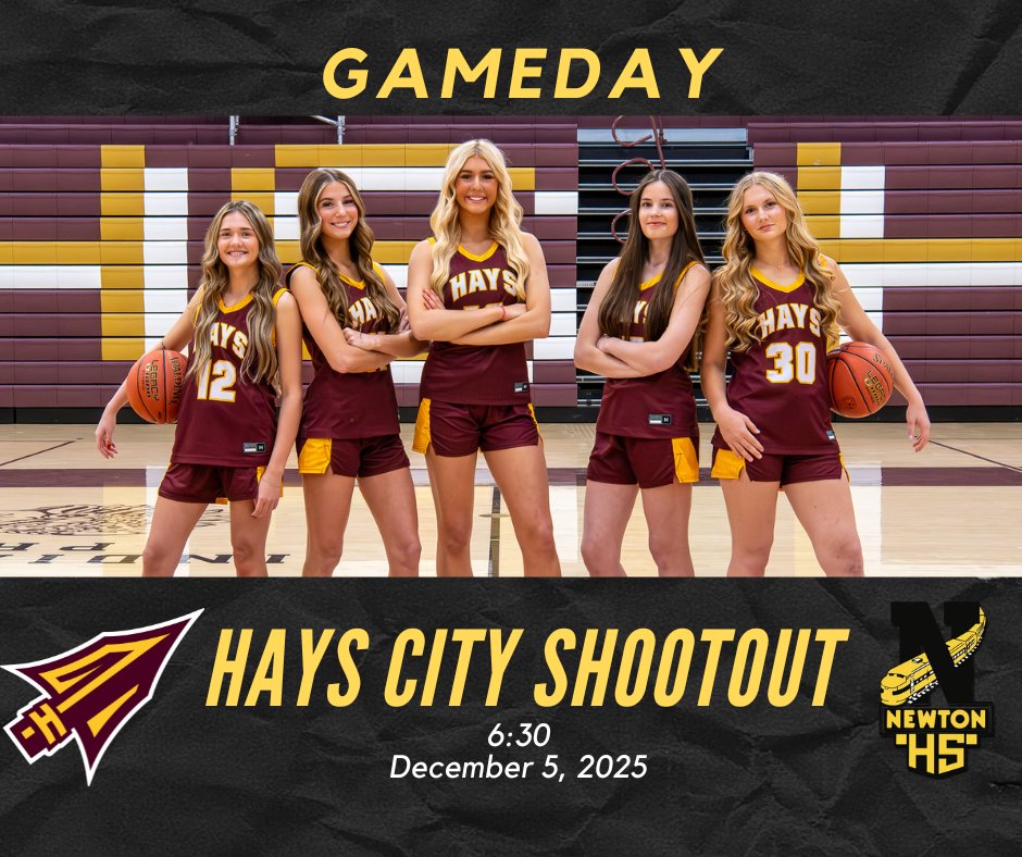 GAME #1 tonight as we host a very talented Newton team in round one of the Hays City Shootout at 6:30. Come out and support these girls! A special thank you to these 5 seniors for your commitment to Hays High Lady Indian Basketball!!

#weoverme