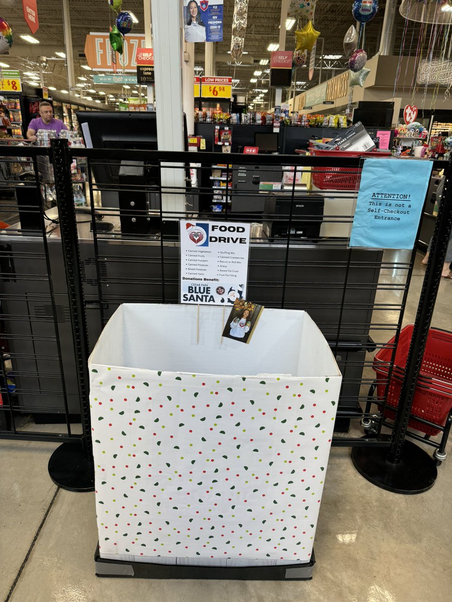 One week left to donate canned food for our <a href="/CedarParkPD/">Cedar Park Police</a> Blue Santa families! Our donation boxes have been empty &amp; sad! Please help spread some joy to families in need this holiday season! Drop off donations at <a href="/CedarParkPubLib/">Cedar Park Library</a> CP Rec &amp; HEB Parmer/1431! Thanks for your support 💙