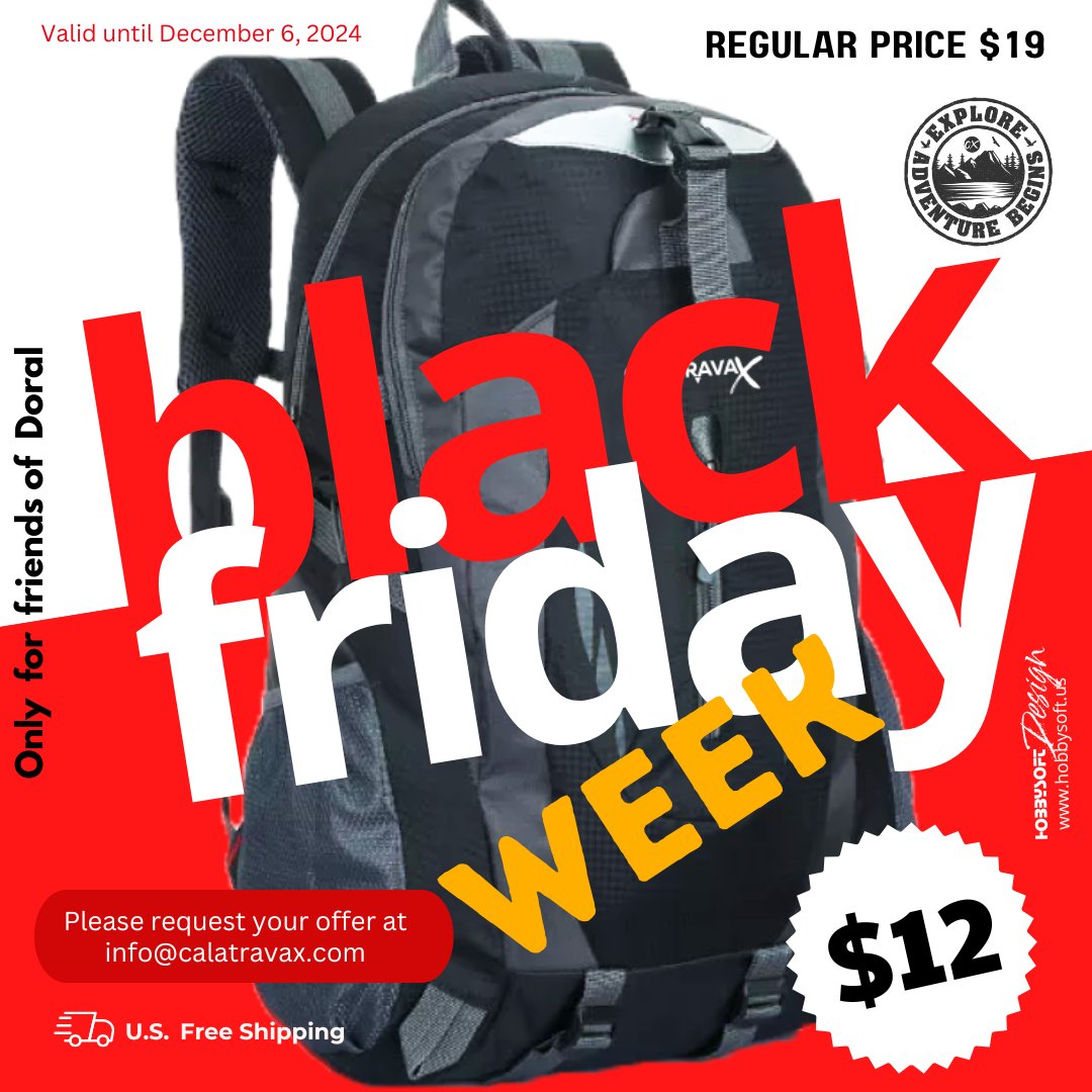 ✨¡Tenemos una oferta irresistible! por solo $12 (regular $19). 🎒 Además, si compras tres, ¡el precio baja a $30! ✨ Solo residentes de Doral y estará disponible hasta el 6 de diciembre. 🎒
calatravax.com
#doral #camping #offer #thursday