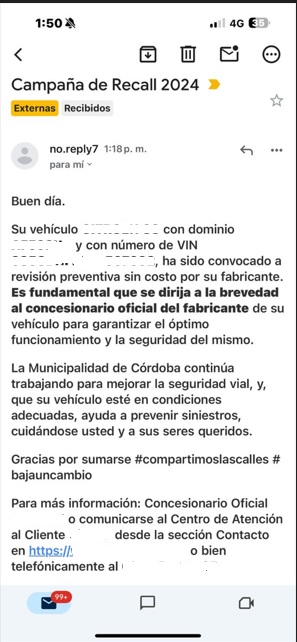📌#SeguridadVial ADEFA, junto a la <a href="/MuniCba/">Municipalidad de Córdoba</a> y la  <a href="/ITVCordoba/">ITV Córdoba</a> lanzaron una campaña que tiene como objetivo informar a los propietarios de vehículos sobre posibles llamados a revisión (recall) durante las inspecciones técnicas vehiculares 🚗🚙🛻
🖥️ adefa.org.ar/es/prensa-leer…