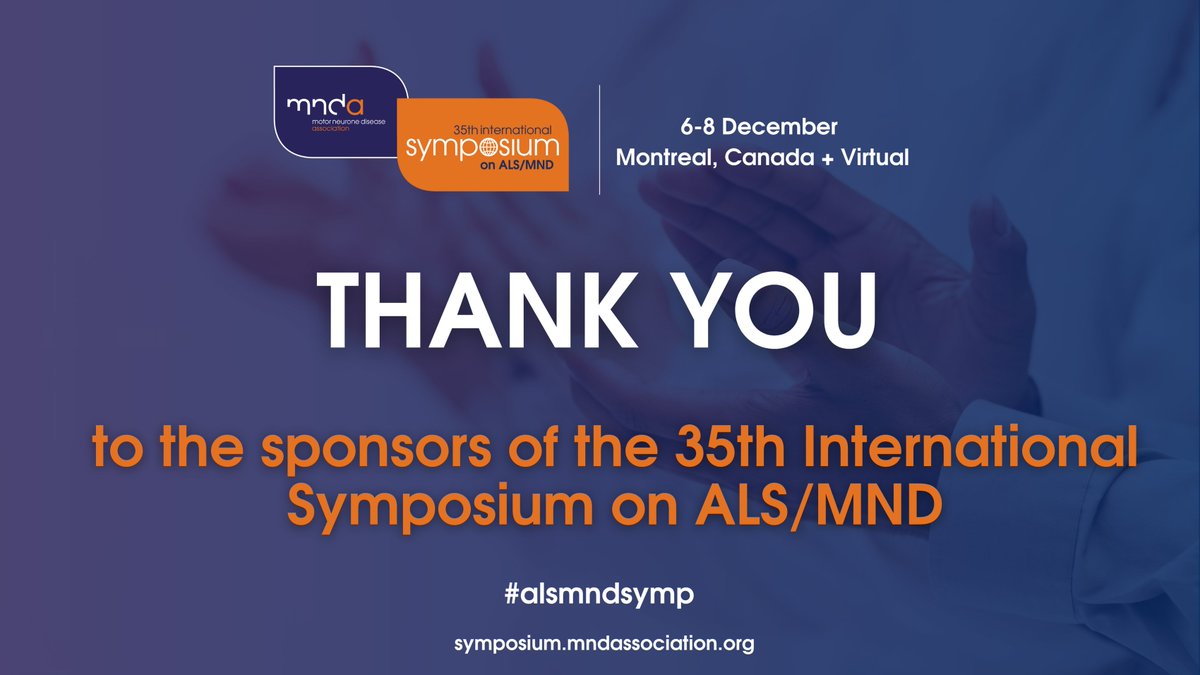 mndresearch's tweet photo. We are grateful for the support of the 35th International Symposium on #ALS/#MND from our general sponsors.

Thanks to Atlantic Research Group (@argcro), @acurastem, Denali Therapeutics, PTC Therapeutics (@PTCBio), @QurAlisCo, @Cytokinetics and @sanofi.

#alsmndsymp https://t.co/YZsRhCcn7C