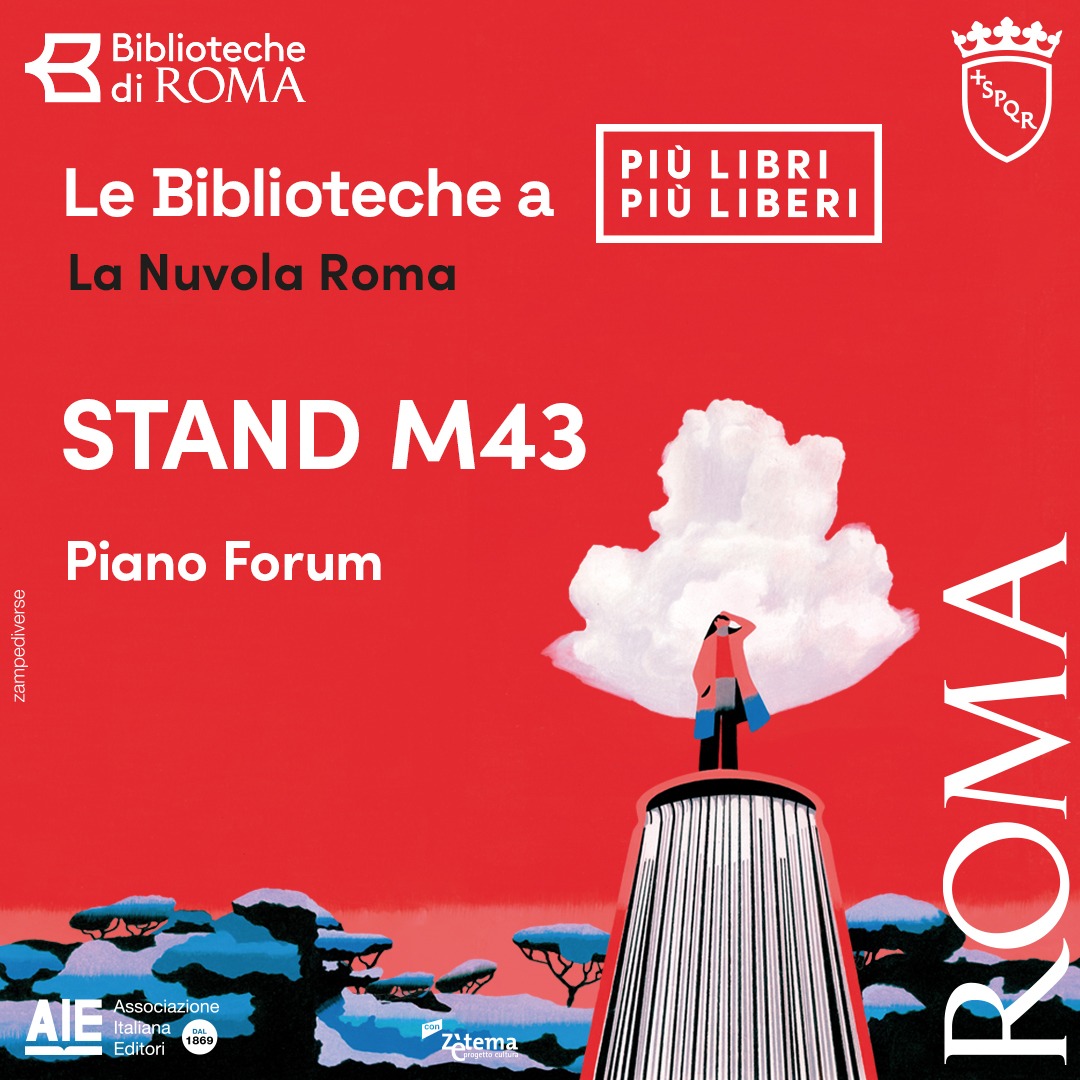 Roma's tweet photo. 📚@BibliotecheRoma anche quest'anno a Più libri più liberi con un fitto programma di iniziative. La Fiera Nazionale della Piccola e Media Editoria è in programma fino all’8/12 a La Nuvola dell’Eur.
Info👉https://t.co/2FZW1QZsed
@piulibri24
#lebibliotecheapiùlibri24 #PLPL24 https://t.co/iJBySebHzC