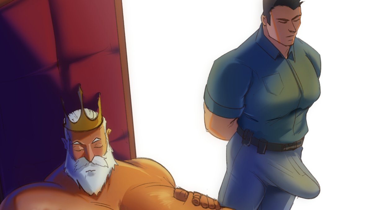 He's standing watch over his King 👑😌