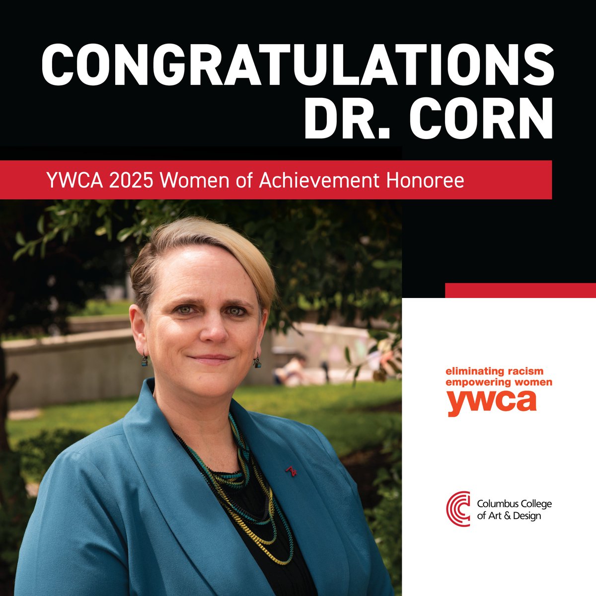 CCAD (@ccadedu) on Twitter photo Congratulations, Dr. <a href="/Melanie_Corn/">Dr. Melanie Corn</a>, on being named one of <a href="/ywcacolumbus/">YWCA Columbus</a>' 2025 Women of Achievement Honorees!
Your dedication to advancing equity, fostering partnerships in education and creativity, and supporting tomorrow’s creative leaders is truly appreciated. Congratulations, Dr. <a href="/Melanie_Corn/">Dr. Melanie Corn</a>, on being named one of <a href="/ywcacolumbus/">YWCA Columbus</a>' 2025 Women of Achievement Honorees!
Your dedication to advancing equity, fostering partnerships in education and creativity, and supporting tomorrow’s creative leaders is truly appreciated.