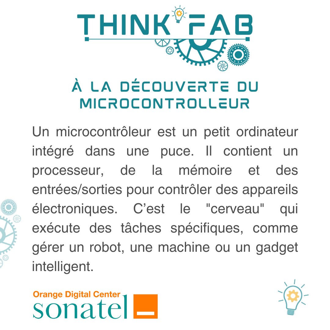 Le microcontrôleur, ce petit cerveau caché dans nos gadgets du quotidien, rend l'électronique plus intelligente !
Qui aurait cru qu'une simple puce pouvait accomplir tant ?
#THINKFAB
#OrangeDigitalCenter
#AmalNjariñAskanwi