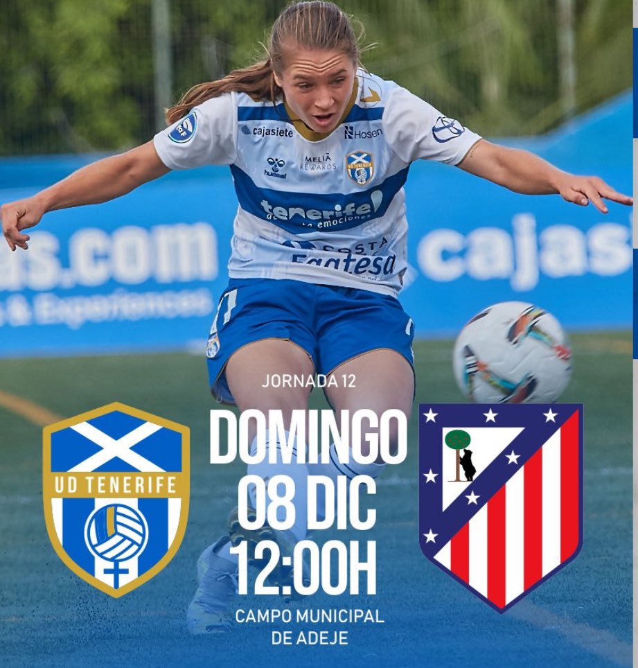 TodoGolesRadio's tweet photo. ⚽️ ¿Quieres estar animando al ⁦@UDCATenerife⁩ en su partidazo del domingo ante el ⁦@AtletiFemenino⁩?

🎟️🎟️ Sorteamos ENTRADAS DOBLES.

✅ Sigue nuestra cuenta y repostea aquí 👇🏼👇🏼 https://t.co/AkQA3HnpgM
