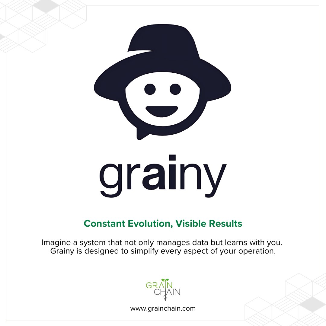 Grainy is our Generative AI tool enabling clients to interact with a chatbot for detailed insights into raw material reception operations and settlements.

The future of agriculture has arrived!

🌐 Learn more at: grainchain.com

#GrainChain #AgriculturalInnovation