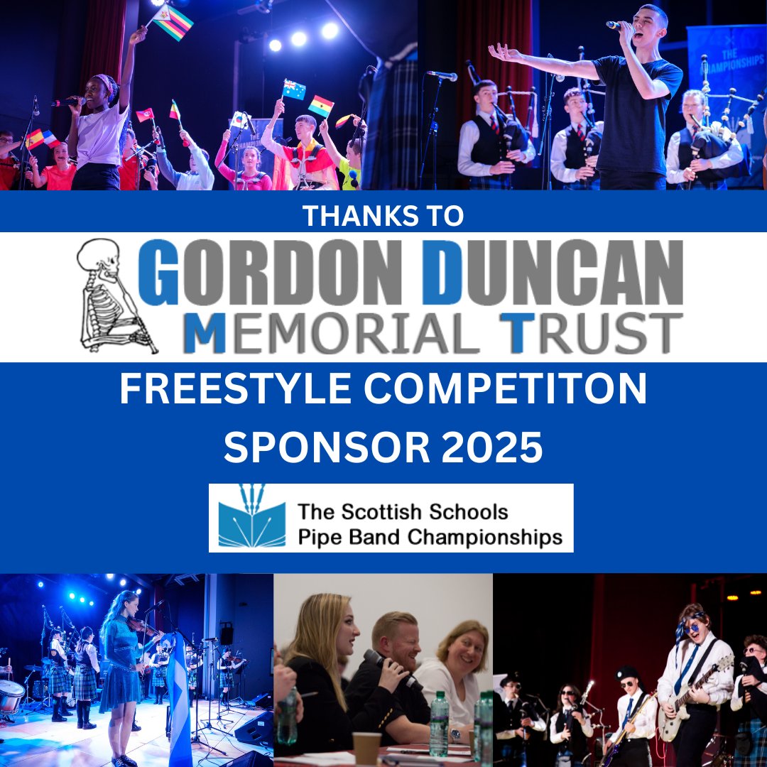 Scottish Schools Pipes and Drums Trust - SSPDT (@piping4pupils) on Twitter photo The Freestyle competition is sponsored again this year by the <a href="/GordonDuncanMT/">Gordon Duncan MT</a>, which aims to preserve and build on Gordon Duncan's legacy by supporting young musicians. 👏🎵
Learn more about their work here: gordonduncan.co.uk The Freestyle competition is sponsored again this year by the <a href="/GordonDuncanMT/">Gordon Duncan MT</a>, which aims to preserve and build on Gordon Duncan's legacy by supporting young musicians. 👏🎵
Learn more about their work here: gordonduncan.co.uk