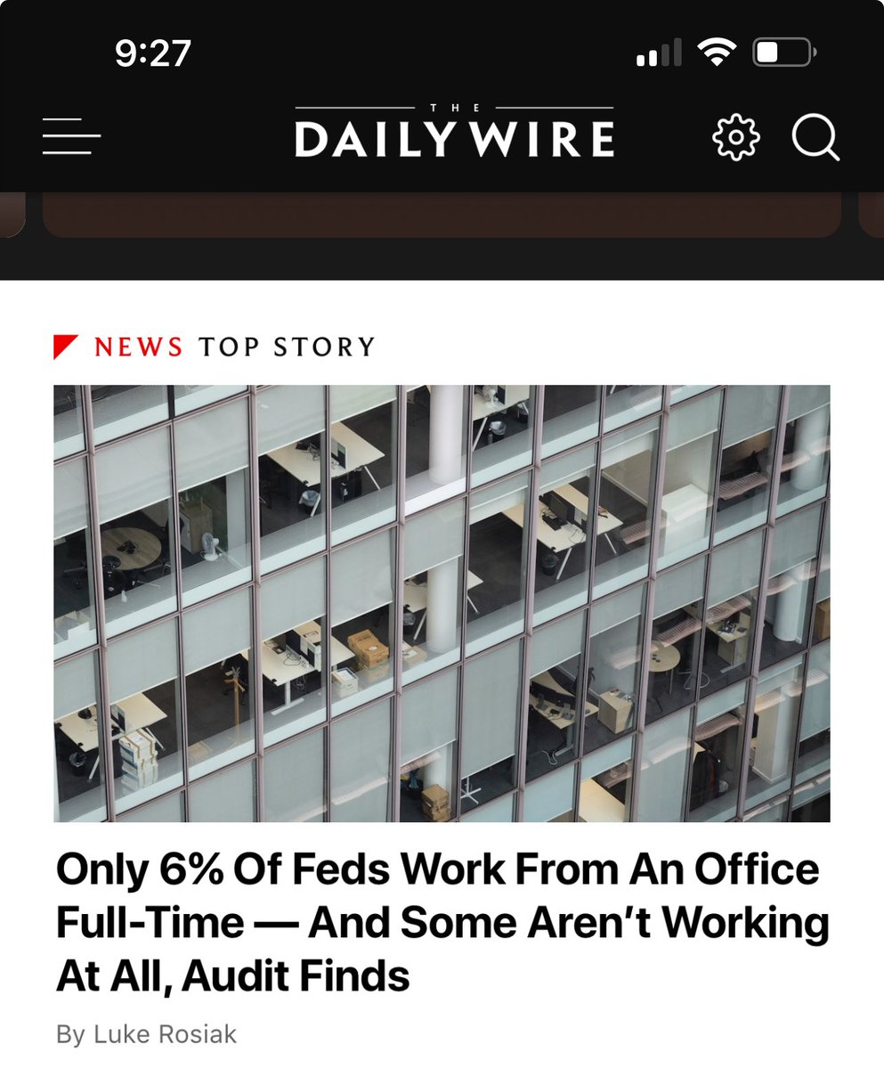 pirkeyjo's tweet image. 6% of feds working in an office?!?!? #cleanupamerica #DOGE