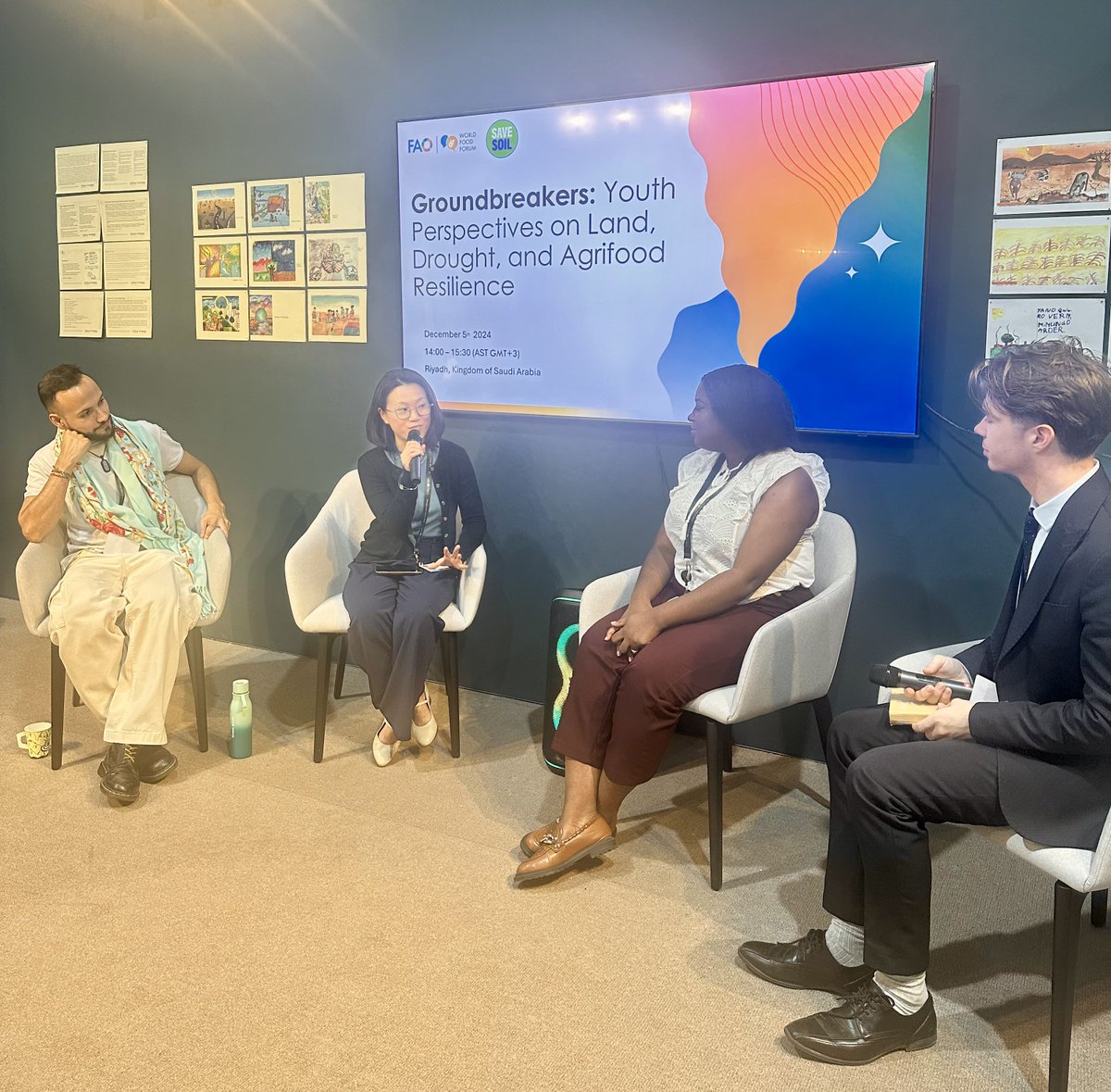 cpsavesoil's tweet photo. 🌱 Youth perspectives shaping solutions for a sustainable future!

At UNCCD #COP16, Save Soil’s Lu Yu, Technical and Policy Researcher, shared insights during the session: "Groundbreakers: Youth Perspectives on Land, Drought, and Agri-Food Resilience."

#SoilFirst #COP16Riyadh #SaveSoil #SaveSoilSecureFuture