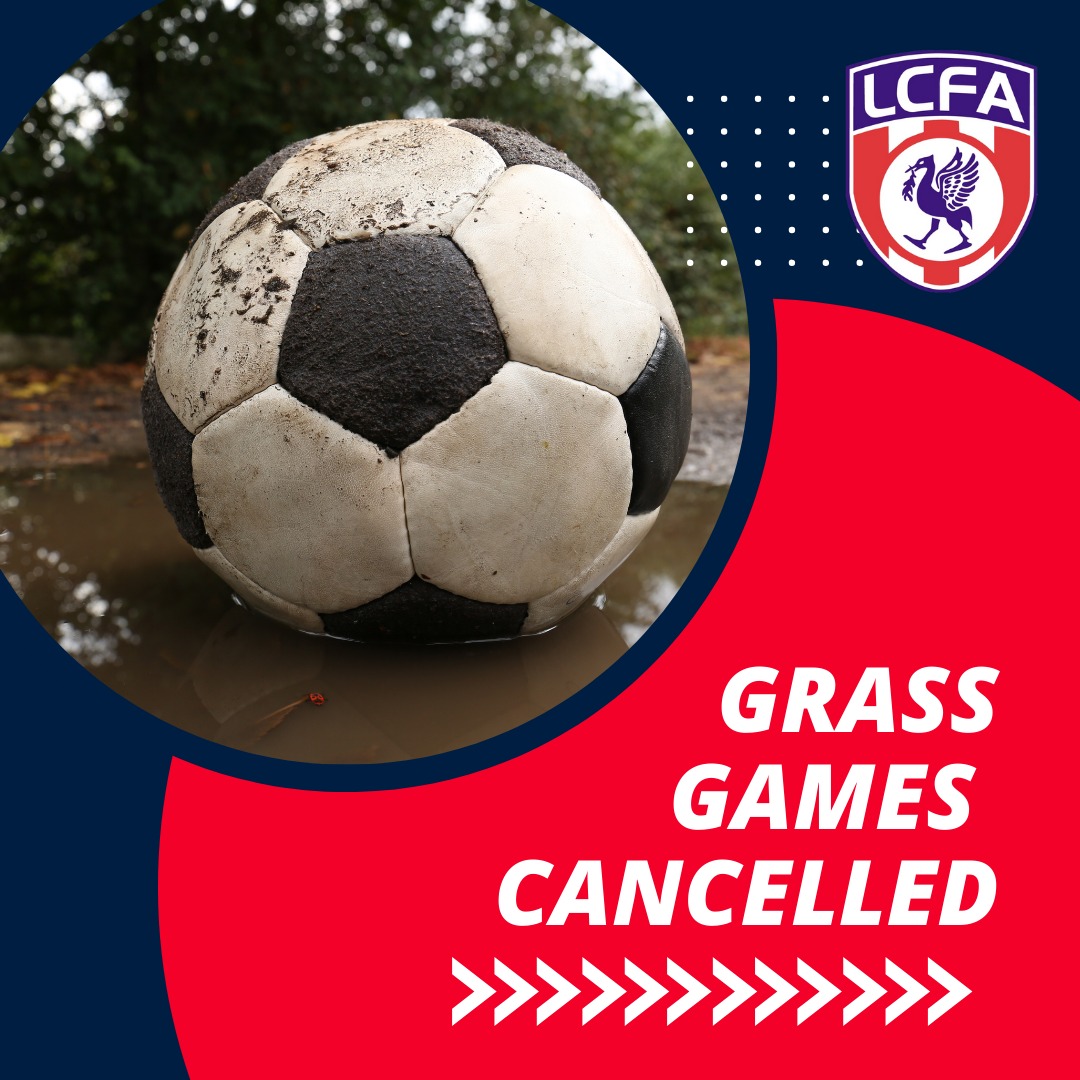 🌧️This weekend all of our Grass games have been cancelled due to the weather 🌧️

However our 3G pitches will remain open. ⚽

If you wish to book please call 📞 0151-523-4488 and opt 1 or email lcfa.sefton@liverpoolfa.com