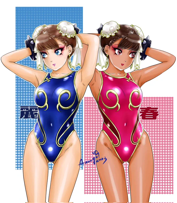 #格ゲーキャラ描こうぜちょっと濃い系のw宣伝が続いたので箸休めに反転デザインシリーズの詰め合わせを。では…!( ˇωˇ ) 