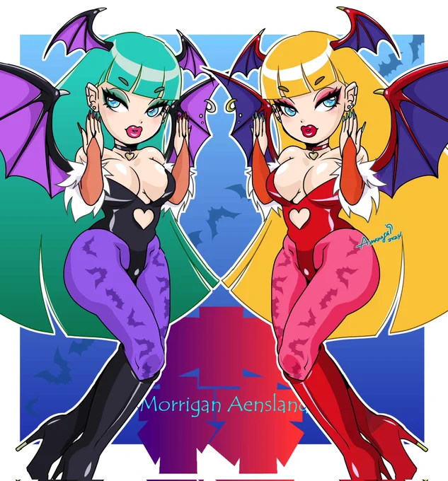 #格ゲーキャラ描こうぜちょっと濃い系のw宣伝が続いたので箸休めに反転デザインシリーズの詰め合わせを。では…!( ˇωˇ ) 