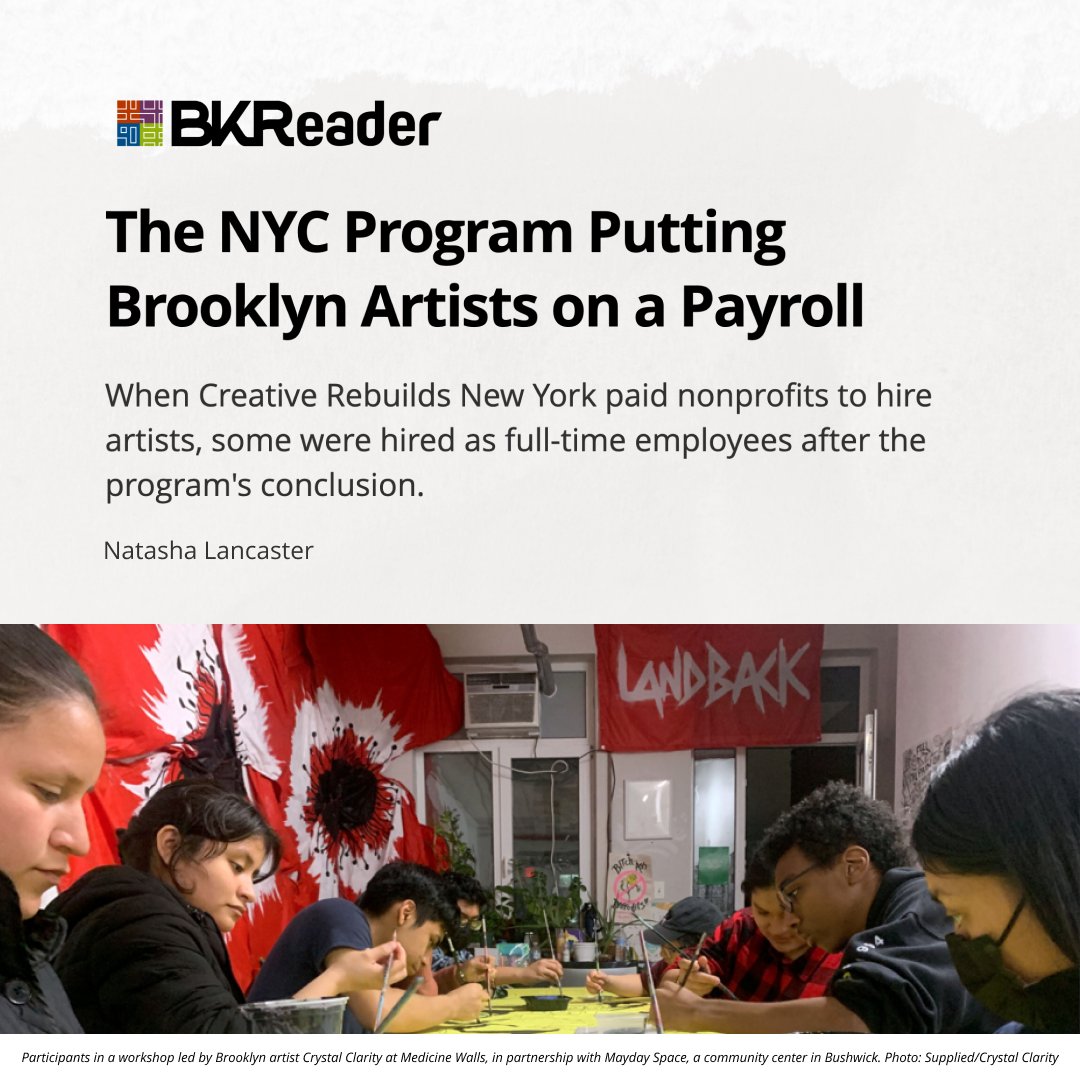 ArtsCRNY's tweet photo. What does community impact look like for two #ArtistEmploymentProgram artists in Brooklyn?

Find out in BKReader’s new article: https://t.co/CbrwTyYhUZ https://t.co/jDkDMXRZZR