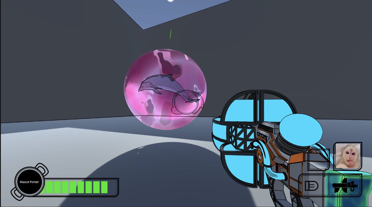 calamanshark's tweet photo. we got feedback that the discord logo as a placeholder for ability icon made people want to click on it so for now its replaced with silly monkey with tongue out
#indiegame #gamedev #unity #zoomgame https://t.co/1PB74PohnG