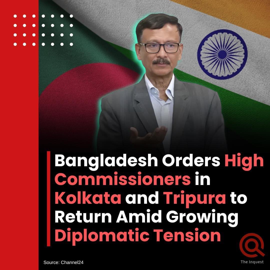 TheInquestBD's tweet photo. High Commissioners in Kolkata and Tripura are set to return after the hindutva mob attack on Bangladesh Assistant High Commission in Agartala. 
#Bangladesh 
#India
#PoliticsHub 
#Diplomacy 
#Hindutva https://t.co/L1Nuras8C2