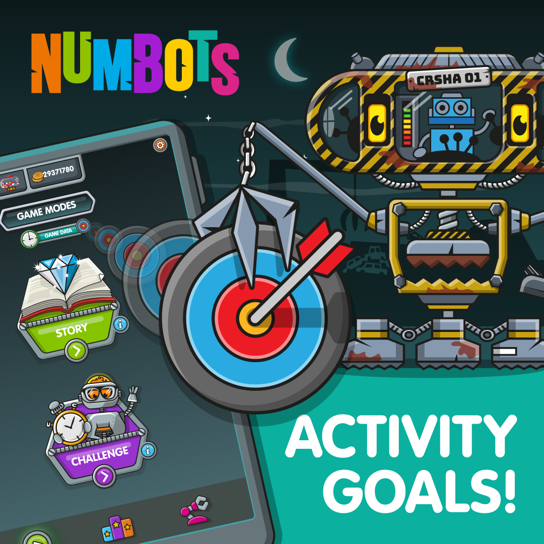 numbots's tweet photo. This holiday, if your students log in to NumBots for some number fun, set activity goals to track their play! Celebrate with a high-five & a cheer from Rusty when theyโre back! ๐๏ธ
๐ฑ๏ธ How-to: https://t.co/oTQX6E3a6M
#NumBots #RustysCrew #NumberSkills https://t.co/caK6eQOoDo