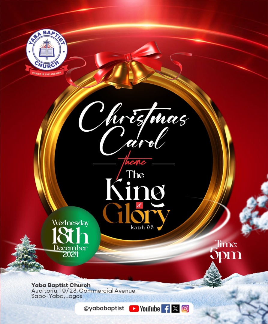 yababaptist's tweet photo. Experience the Joy of the Season!

Get ready to fill the air with heavenly melodies &amp; joyful sounds as we celebrate Christmas Carol 2024.
#YabaBaptistChurch #TheKingOfGlory #BaptistFamily #BaptistWorld #NigerianBaptistConvention #BaptistConservation #Christmas2024 https://t.co/D5FkY9c2l4