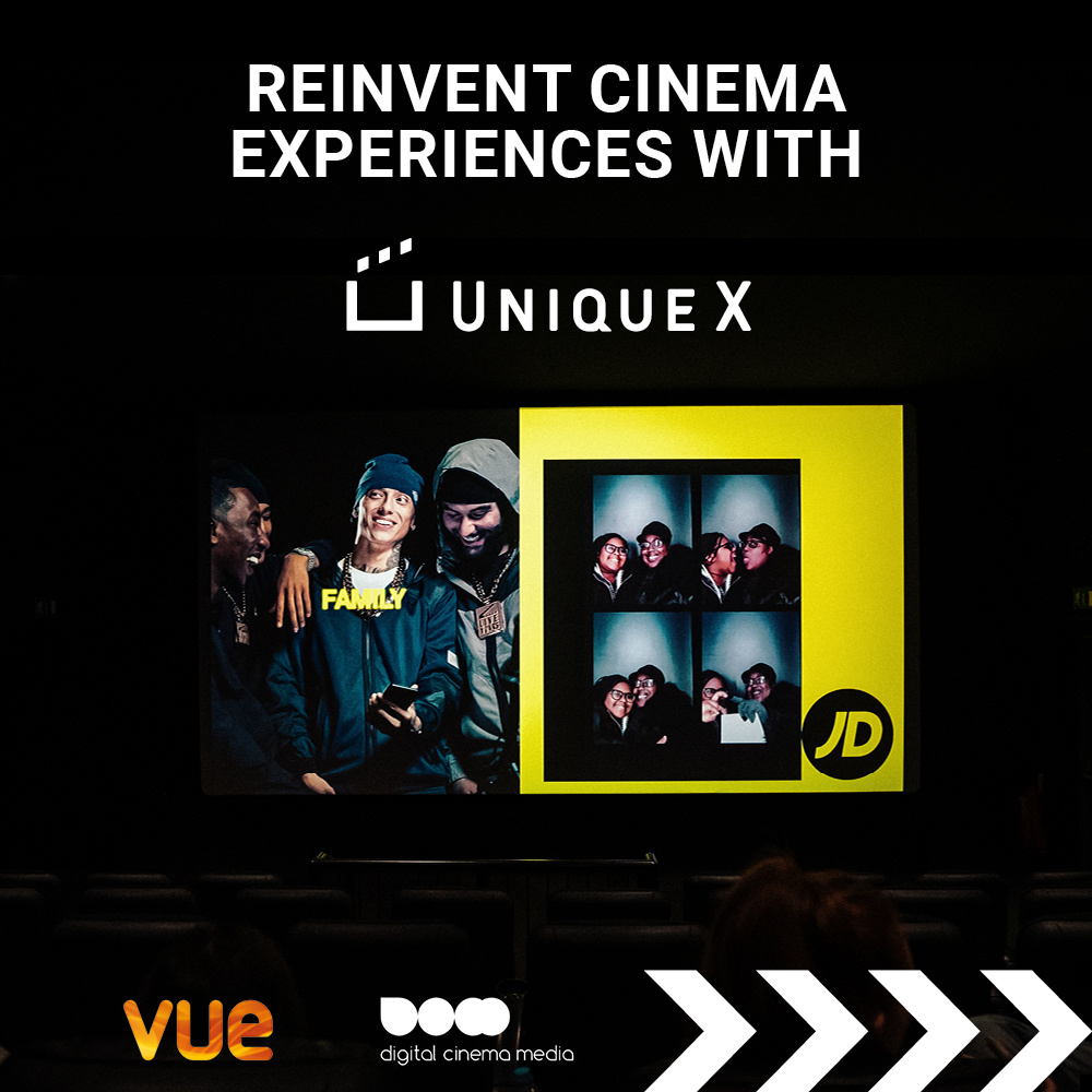 WeAreUniqueX's tweet photo. Brand activations meet the big screen. Unique X's BookTheCinema tech and @dcm_cinema_news transformed JD Sports' cinema lobby audience selfies into pre-show moments at Vue Cinemas on the opening weekend of Wicked. 

DCM: https://t.co/iE4m24KkGw
Goodstuff: https://t.co/bHtPklFJmG https://t.co/BDGqazr9wD
