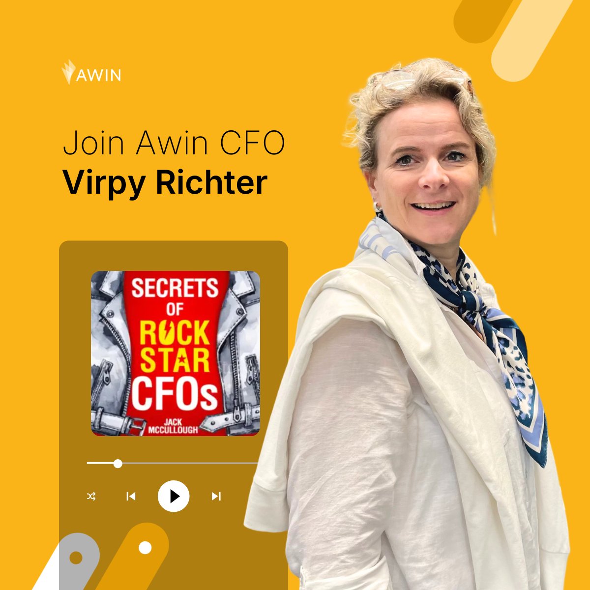 Awin_BR's tweet photo. 🎧 Nossa CFO, Virpy Richter, foi destaque no podcast Secrets of Rockstar CFOs! 🎙️

👉 Escute aqui: https://t.co/4D7010avVl

#Podcast #CFO #Leadership #Awin https://t.co/NOKT1JqD4U