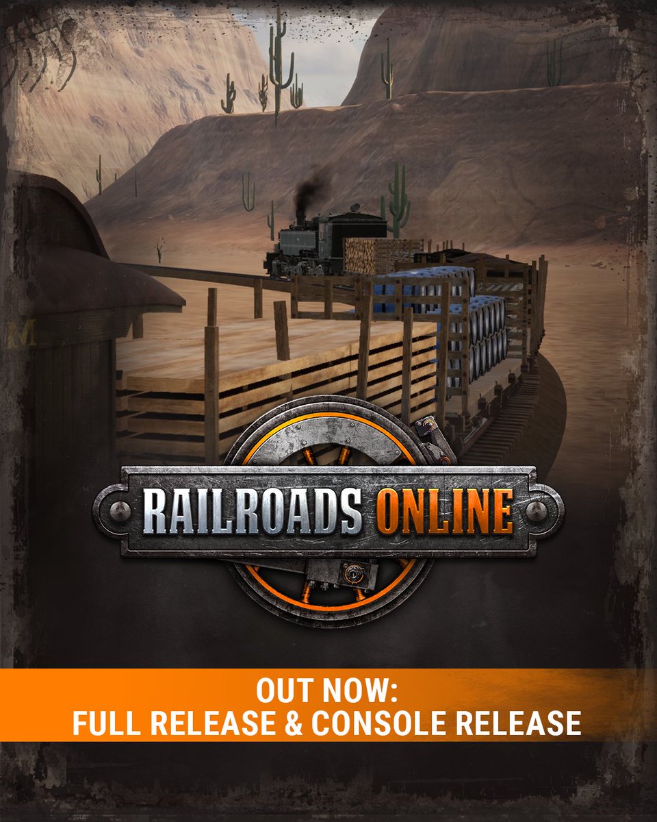 RailroadsGame's tweet photo. Happy Release Day! The Full Release and Console Release are Out Now!

Railroads Online is now released for PC, Xbox X|S and PlayStation 5! 
What's new?:
🗺️Mesa Plains, a new map!
🚂2 new locomotives!
⭐Achievements!
💜And more!

Get all info on Steam! https://t.co/wfKp5OtNcP https://t.co/Wuzvg42qS8
