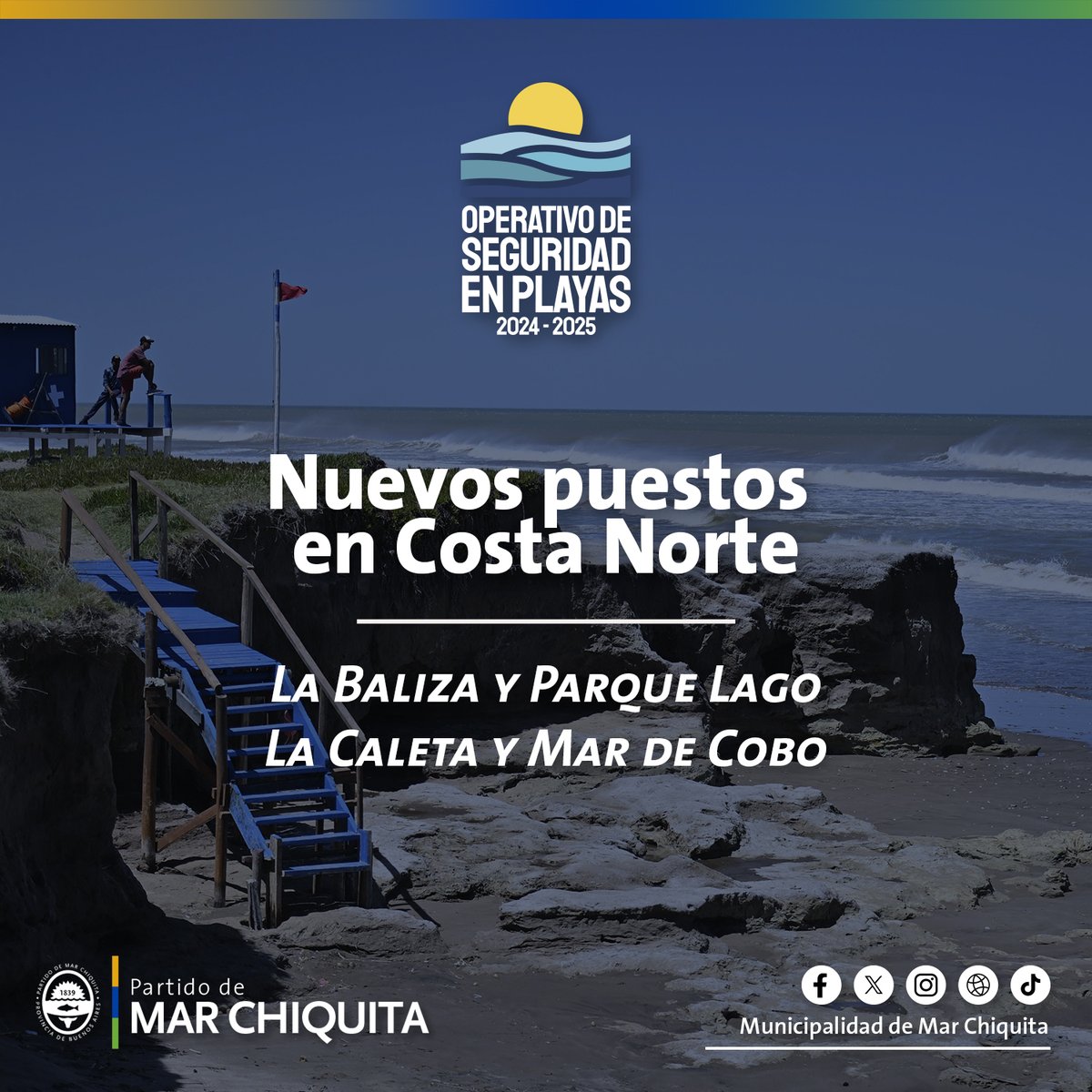 prensamchiquita's tweet photo. 𝙊𝙋𝙀𝙍𝘼𝙏𝙄𝙑𝙊 𝘿𝙀 𝙎𝙀𝙂𝙐𝙍𝙄𝘿𝘼𝘿 𝙀𝙉 𝙋𝙇𝘼𝙔𝘼𝙎 🏖️🛟 

Temporada 2024 - 2025 en Mar Chiquita.
 
¡En marcha el servicio municipal de guardavidas! Todo lo que tenés que saber ⬇️ https://t.co/WSNe5a0S52