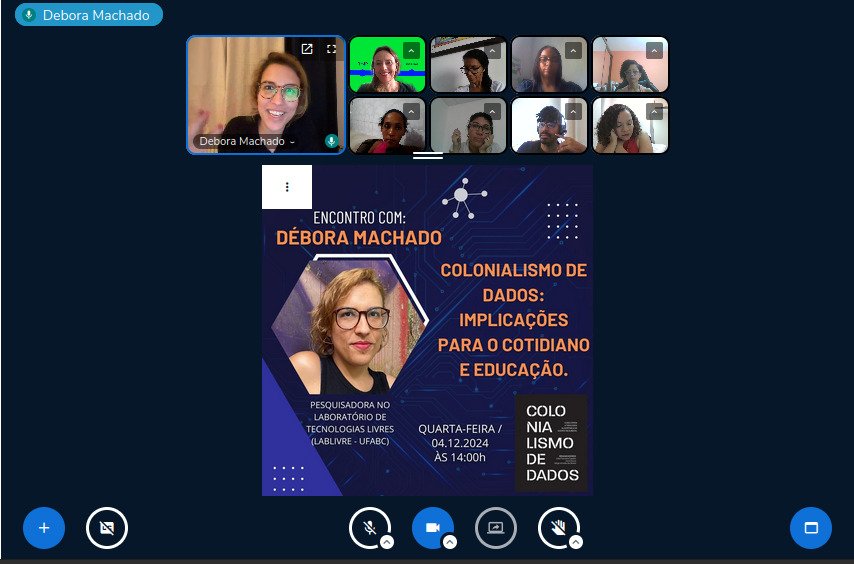 norosalete's tweet photo. Que rico nosso encontro. Muito obrigada @dfmachado_ , estudantes do bloco temático Educação, inovação e linguagens e bolsistas GEC.  Tem mais coisas boas vindo aí. https://t.co/d6kCKgqtn8