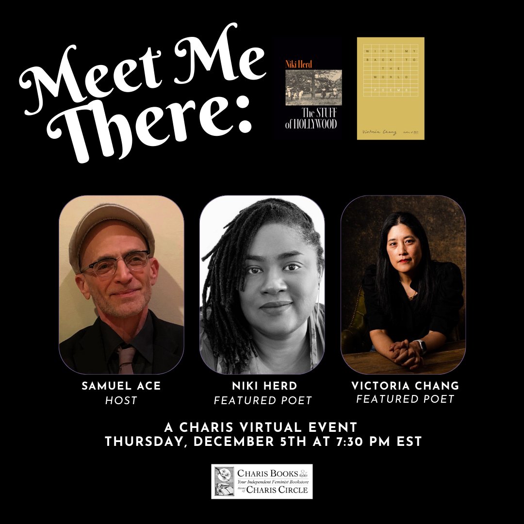 Today: Join me and Niki Herd for a virtual reading with <a href="/chariscircle/">Charis Books/Circle</a> Charis Books: Thursday, Dec. 5 at 7:30pm EST/4:30 PST. charisbooksandmore.com/event/meet-me-…