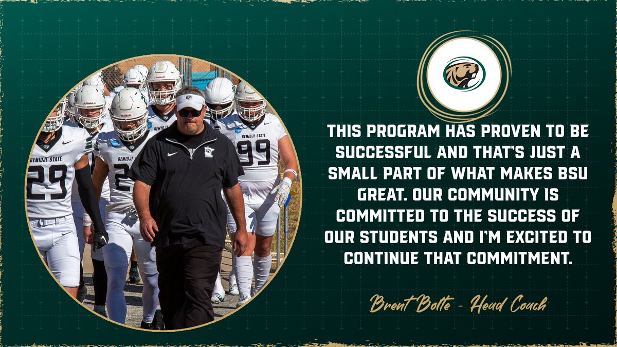 <a href="/BSUBeaversFB/">Bemidji State Football</a> Head Coach Brent Bolte knows the value of community in the success of BSU’s students.

Become a Beaver today and join a community that values the success and growth of its students!

Apply today: bit.ly/4fUPEw4

#GoBeavers #BeaverTerritory