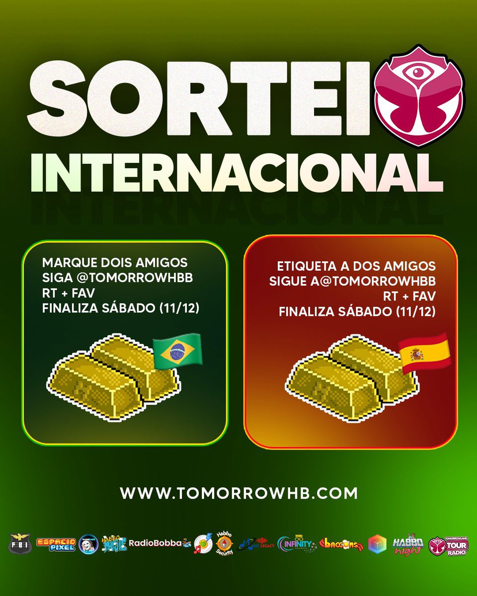tomorrowhbb's tweet photo. 🌎SORTEIO INTERNACIONAL 🌎

⚠️Disponible para ES🇪🇸/BR🇧🇷

-RT🔃
-Seguir @Tomorrowhbb
-Fav♥️

Finaliza 11/12 Boa Sorte!🍀
🌈https://t.co/SEiRxnDQ5B https://t.co/HuAXyqV4g7