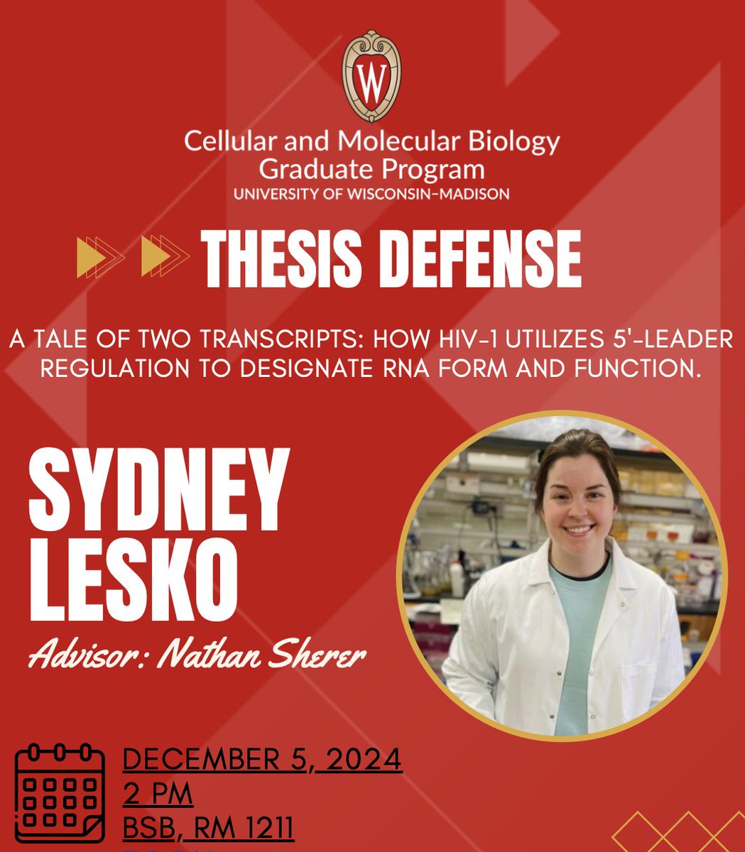 Nate Sherer (@natesherer) on Twitter photo Hooray for the amazing Sydney Lesko who defends her PHD dissertation today! So proud of all that she has accomplished so far, and just as excited about all of the cool things to come! <a href="/CMB_UWMadison/">UW-Madison CMB</a> <a href="/MadisonVirology/">MadisonVirology</a> <a href="/McArdleLab/">McArdle Laboratory</a> Hooray for the amazing Sydney Lesko who defends her PHD dissertation today! So proud of all that she has accomplished so far, and just as excited about all of the cool things to come! <a href="/CMB_UWMadison/">UW-Madison CMB</a> <a href="/MadisonVirology/">MadisonVirology</a> <a href="/McArdleLab/">McArdle Laboratory</a>