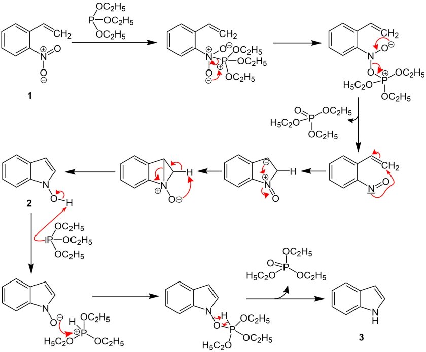 tering_lawr's tweet photo. день 3: Cadogan-sundberg indole synthesis

получаем индол из орто-нитростиролов с использованием триалкилфосфитов, таких как
триэтилфосфит https://t.co/4Auzvp6opy