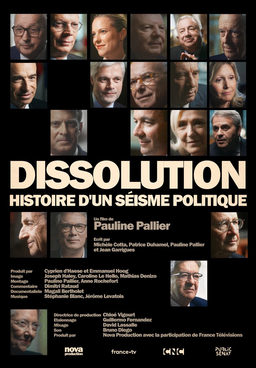 "La dissolution, histoire d'un séisme politique" diffusé ce soir sur <a href="/FranceTV/">France tv</a> !
Un moment historique raconté par un casting exceptionnel, signé Patrice Duhamel, Michelle Cotta, et Jean Garrigues, produit par <a href="/cypdhaese/">Cyprien d'Haese</a> et <a href="/emmanuelhoog/">Emmanuel Hoog</a>.  Merci @antoniogrigolini  !