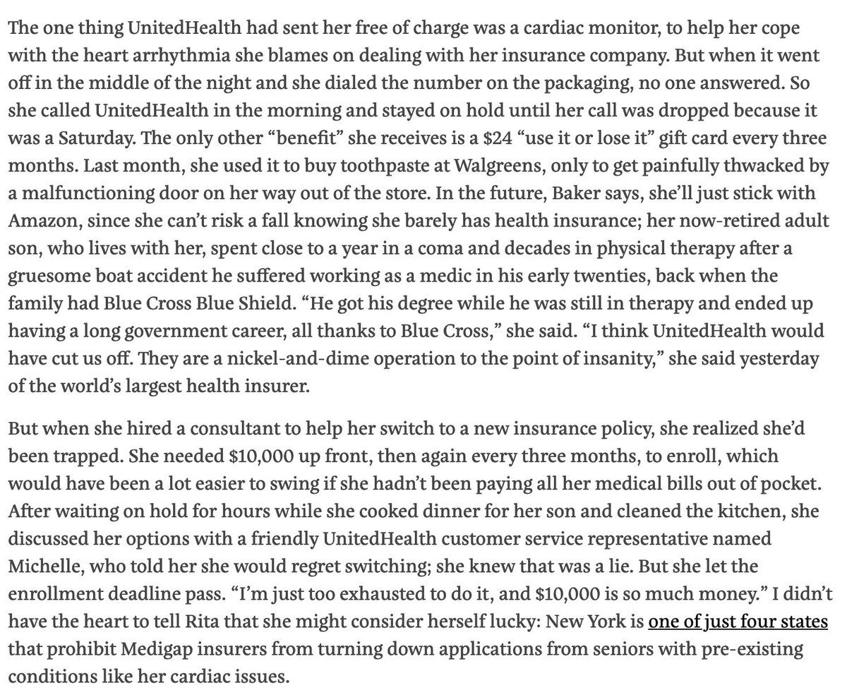 The first person <a href="/moetkacik/">moe tkacik</a> talked to about the murder of UnitedHealthcare's CEO Brian Thompson, an 88-year-old denied coverage by UHC repeatedly, said to her, “It wasn’t me. I didn’t kill him.” The problem is about 50 million policyholders had a motive. (link below)
