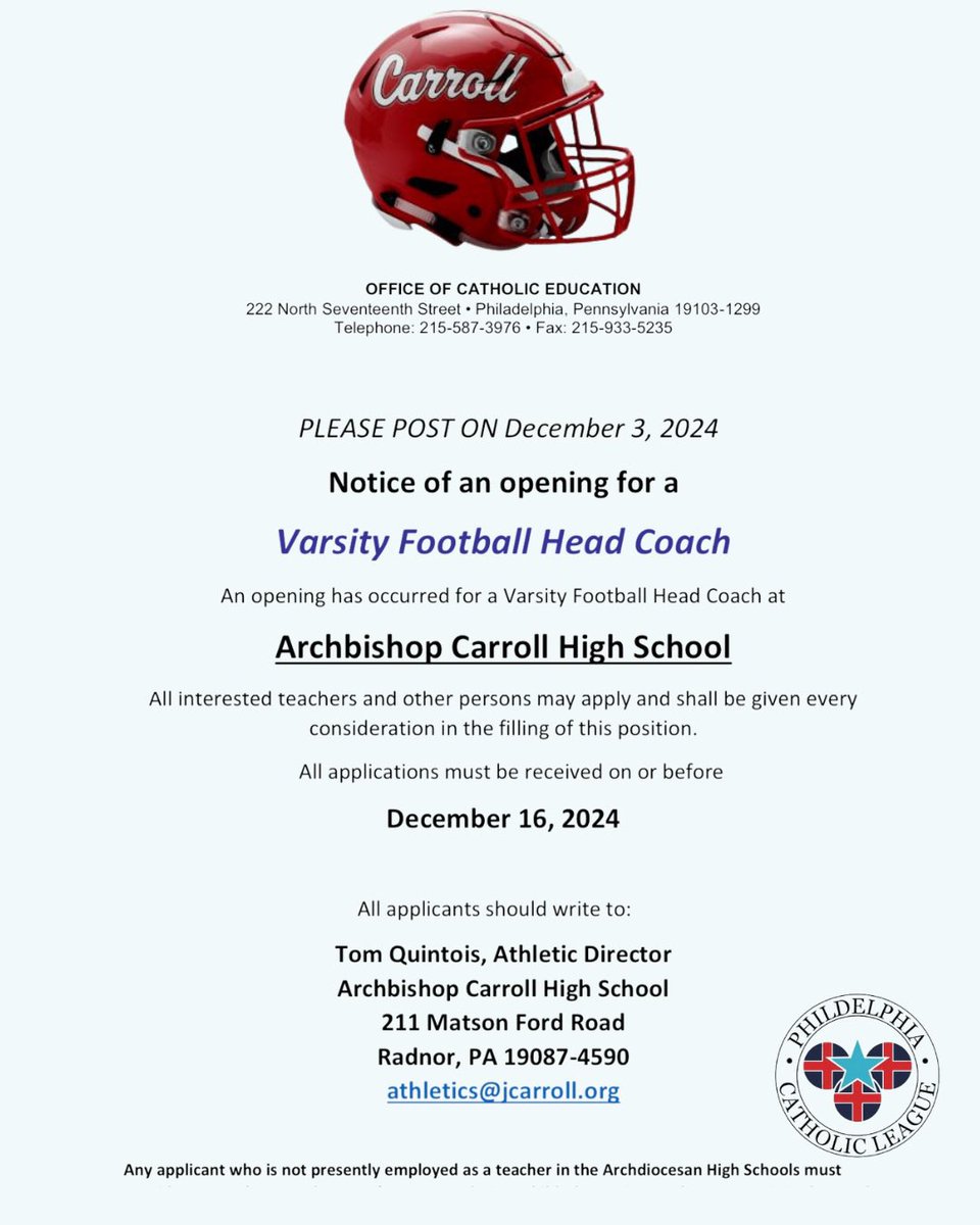 Archbishop Carroll Football (@acpatsfootball) on Twitter photo 