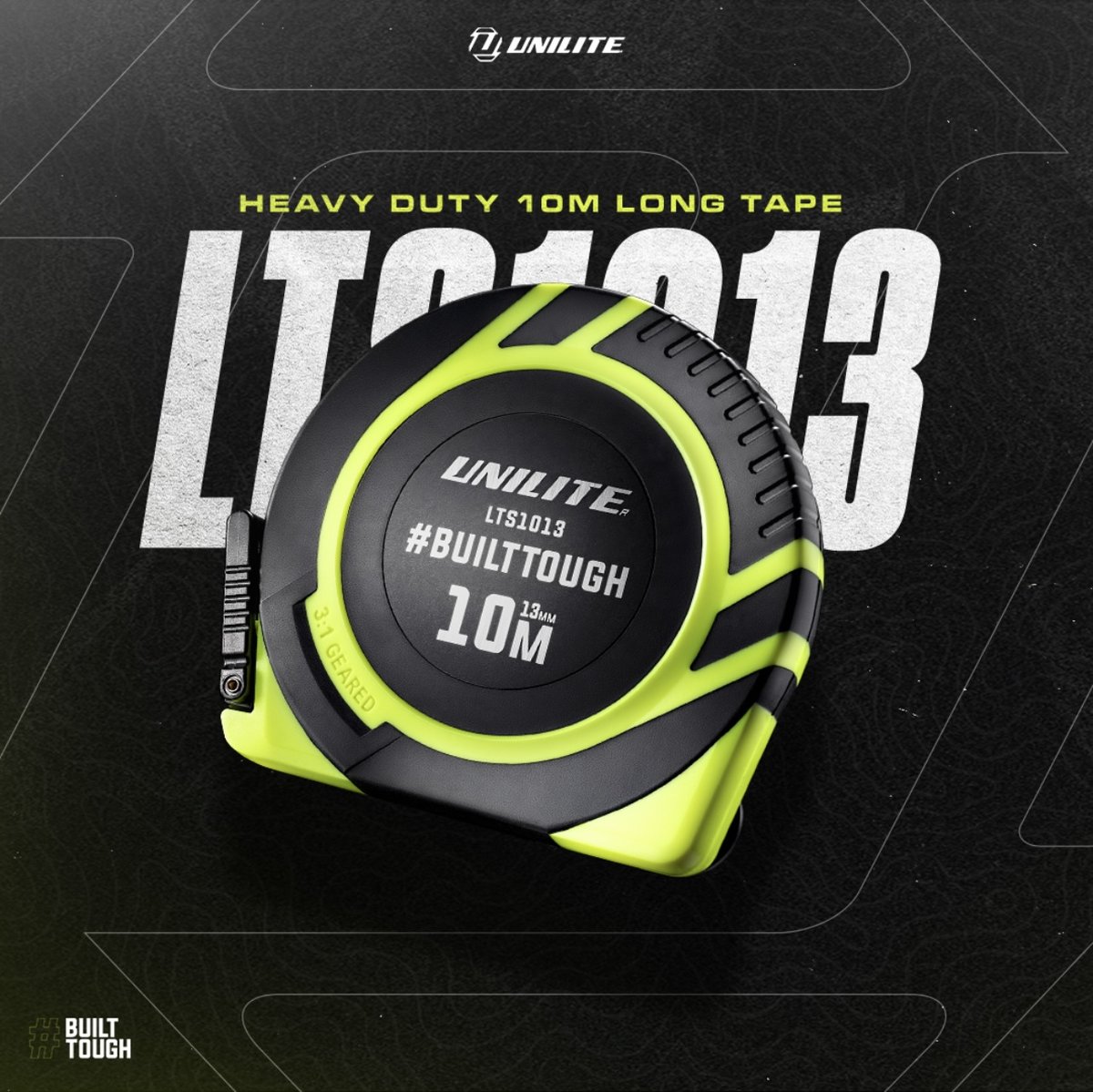 Uniliteuk's tweet image. The Unilite LTS1013 brings unmatched durability and precision to your toolkit🔥With a 10m/33ft double-sided nylon-coated blade and a smooth 3:1 geared rewind🙌🏽 #Builttough

 #Unilite #ToolsForPros #BuiltTough #tradies #tradespeople #uniliteuk #tapemeasure