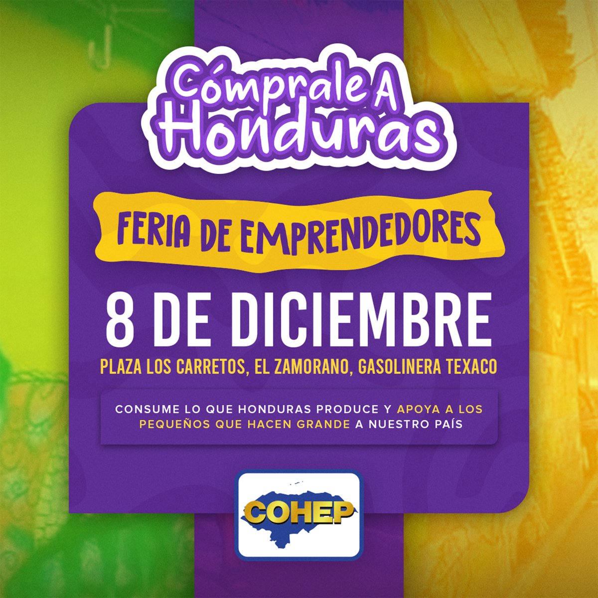 COHEPHonduras's tweet photo. Este 8 de diciembre, acompáñanos en la Feria de Emprendedores "Cómprale a Honduras" en la gasolinera Texaco, Zamorano Plaza Los Carretos. 🛍️🇭🇳

Descubre productos únicos hechos con pasión y apoya a los emprendedores que trabajan por un futuro mejor para nuestro país. 💚 ¡Es la oportunidad perfecta para tus compras navideñas! 🎁🎄

#CómpraleAHonduras #EmprendedoresHondureños #HechoEnHonduras #FeriaDeEmprendedores