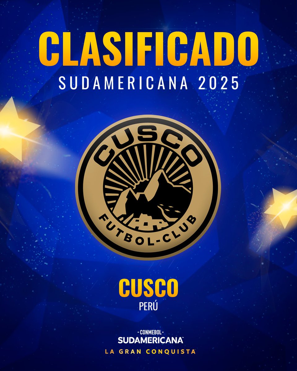 👋🇵🇪 ¡Bienvenido #CuscoFC, clasificado a la CONMEBOL #Sudamericana 2025!

#LaGranConquista