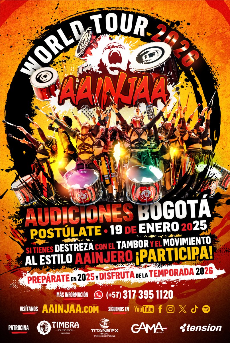 ¡Este es el inicio de tu gran viaje con AAINJAA! 🔥

Si la percusión, la danza y el teatro son parte de tu esencia, esta es tu oportunidad.

🗓️¡AAINJAA te espera este 19 de enero del 2025!
📍ECA - BOGOTÁ | Calle 9 # 32A – 17

Más información: +57 3173951120
#AAINJAAIMPARABLE