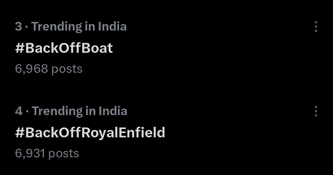 We are trending!!
#BackOffBoat  #BackOffRoyalEnfield
