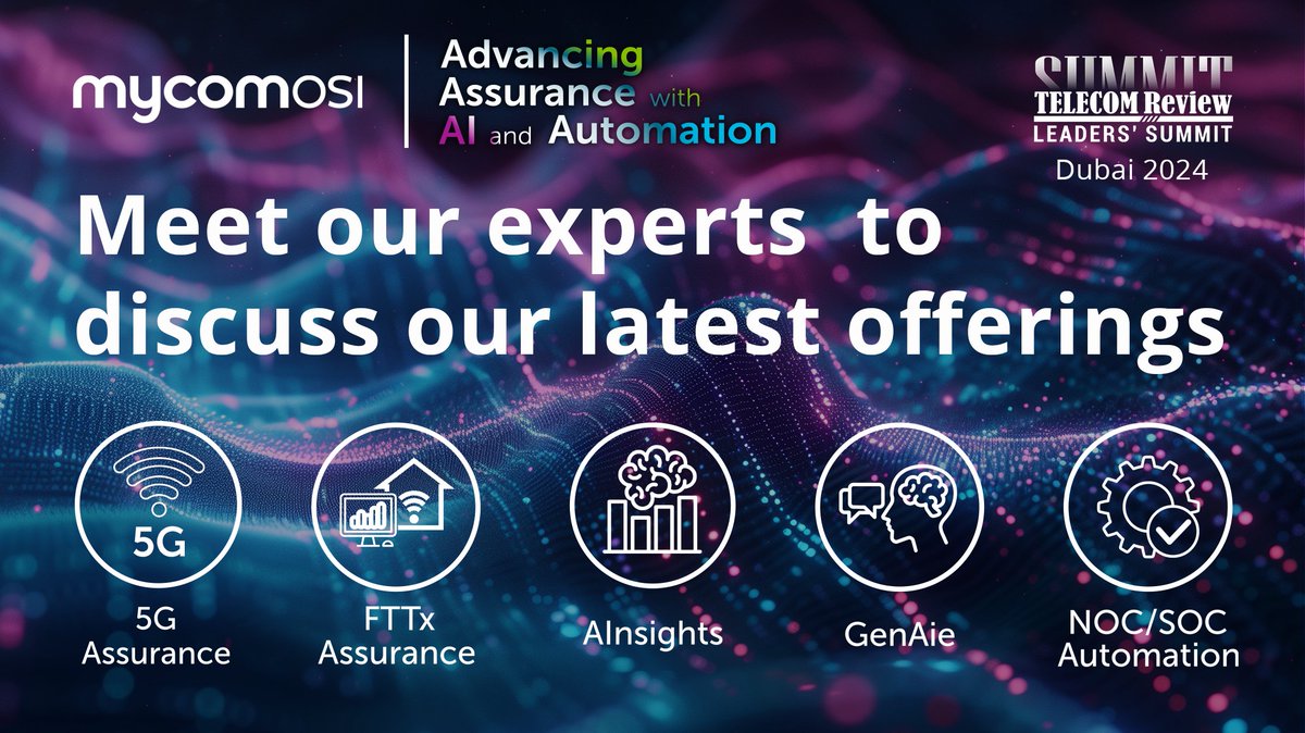 Meet our Service Assurance experts at Telecom Review Leaders' Summit, Dubai, from 10-11 December, to discuss, and see demos of our latest AI and Automation solutions in action! To meet us or see a demo, click the link: bit.ly/4fHtZr8