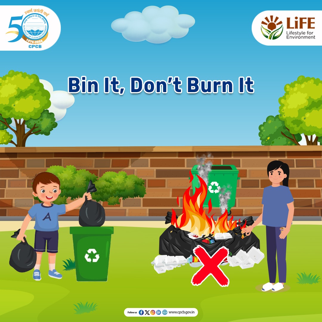 CPCB_OFFICIAL's tweet photo. Use bins to dispose of garbage instead of burning it to reduce air pollution and keep the environment clean.

#ReduceAirPollution #StopOpenBurning 

@byadavbjp @KVSinghMPGonda @moefcc @PIB_India @mygovindia https://t.co/v3xFqlhWm7
