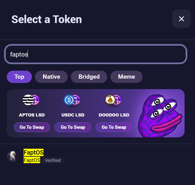 $FaptOS is verified on liquidswap exchange. Thank you <a href="/PontemNetwork/">Pontem Labs</a> for verification.