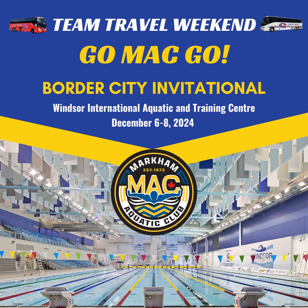 macswimclub's tweet image. First travel meet of the season, and the #MACArmy is on the move!🚍 Wishing our swimmers safe travels, speedy races, and plenty of fun as they head to Windsor for the Border City Invitational 2024! We'll be cheering loudly for you! 🙌 Go MAC Go! #gomacgo #fastweekend
