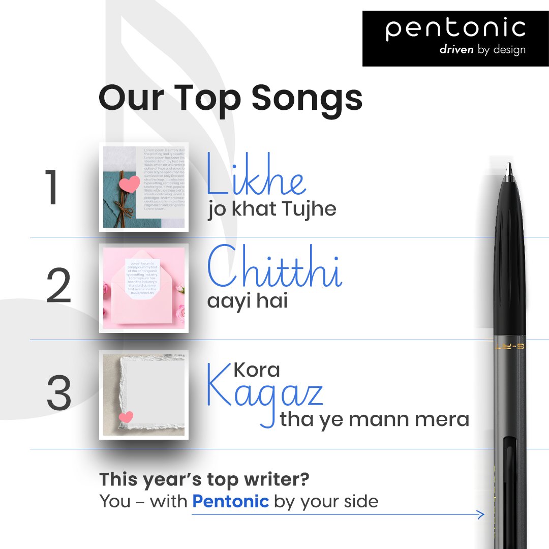 From writing letters to jotting down heartfelt lyrics, your words deserve to shine. With Pentonic, let every thought flow like music. 🎶

#Pentonic #PenOfIndia #Linc #India #Pens #Stationery #DrivenByDesign #Writing #Trending #Topical #SpotifyWrapped #Wrapped #Music