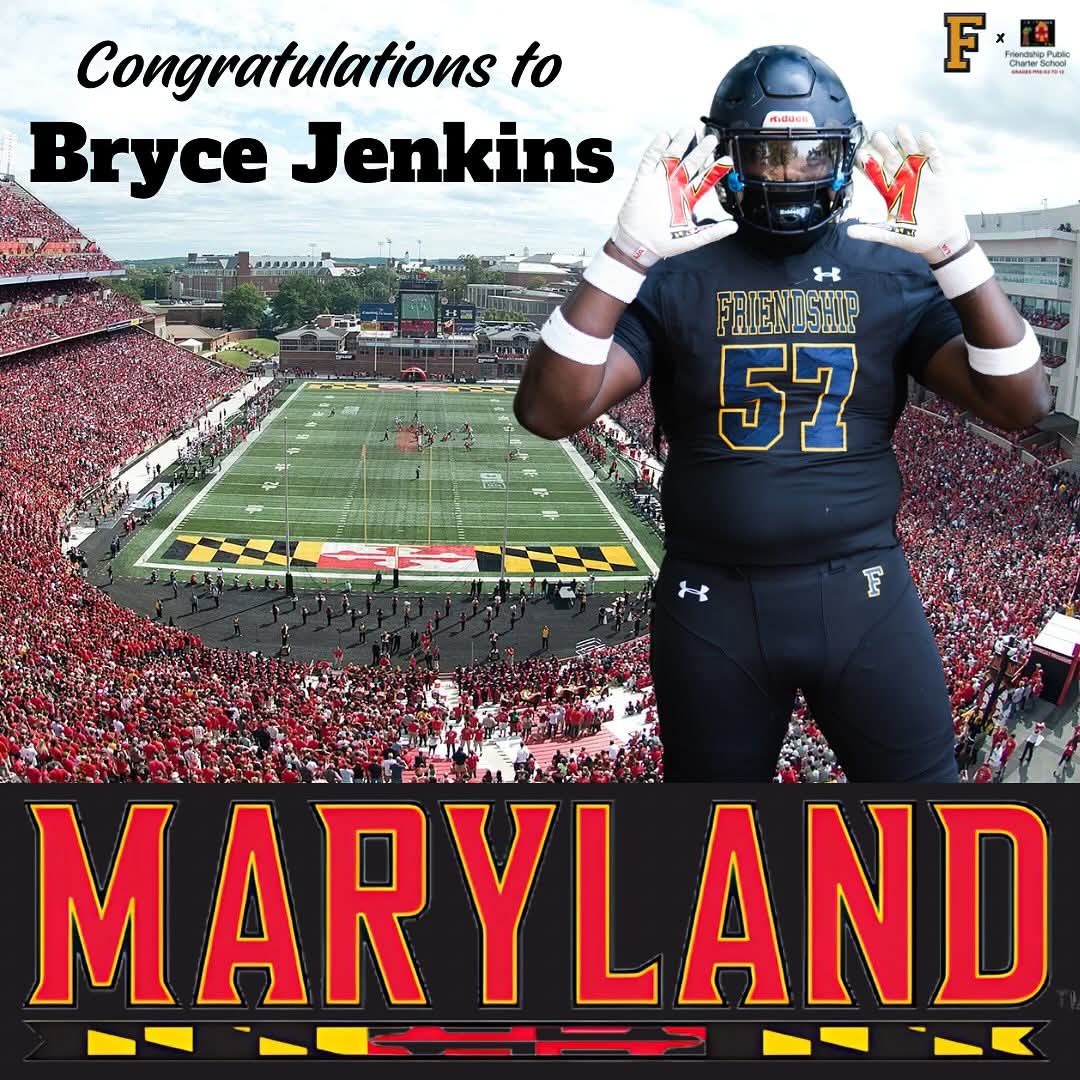 FriendshipPCS's tweet photo. Congratulations to Bryce Jenkins and his family! Our student athletes are doing amazing things on the field and in the classroom! #FriendshipProud #FutureTerp #beachboyz https://t.co/NbRkfEuDLe
