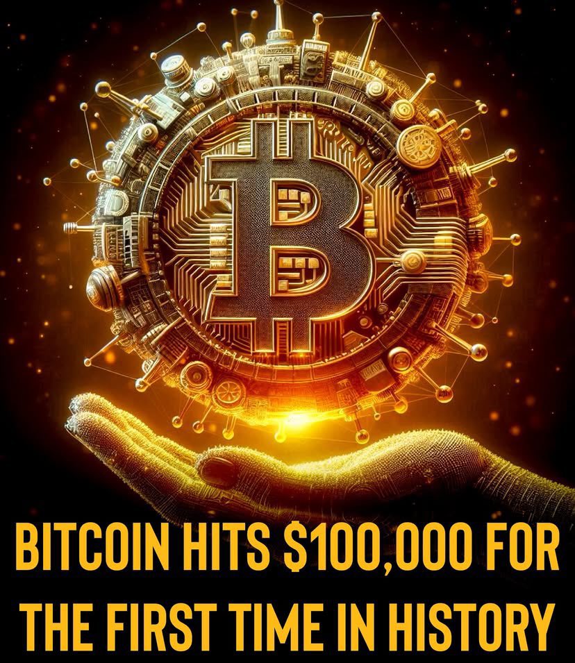 luThando2024's tweet photo. Massive 
The price of one bitcoin hit $100,000 for the first time as demand for the digital currency continued to surge in the wake of an election that saw victories for crypto-friendly candidates led by President-elect Donald Trump. Dm me on how to make use of this opportunity https://t.co/o8OZQnFGnl