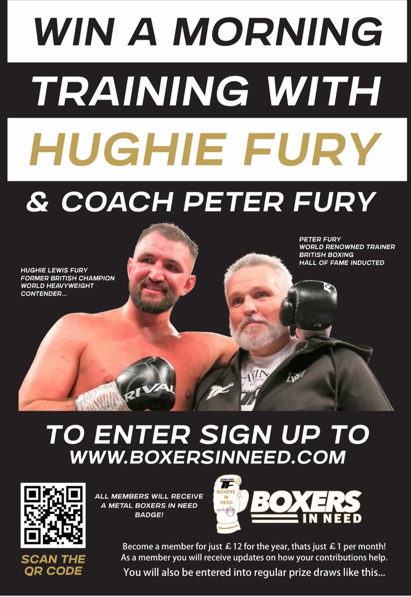 peterfury's tweet photo. Join ‘Boxers In Need’ for just £12 and help ex boxers and amateur boxing gyms who need assistance..
If you love the sport of boxing
Please share!
Membership Sign up here: https://t.co/FPwla9g0D1
#Boxersinneed
#Boxingnow
@BoxingNow_
@DAZN
@GBM https://t.co/ZgDqNqnHIR