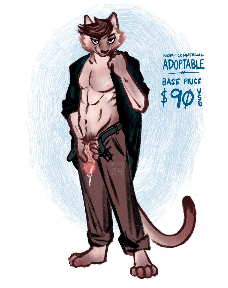 vespertinedraws's tweet photo. today's adoptable. having fun designing some furry characters this week! commercial license pricing is available for all my adoptables, if you're interested email me (address in bio) https://t.co/M6JONidCN1
