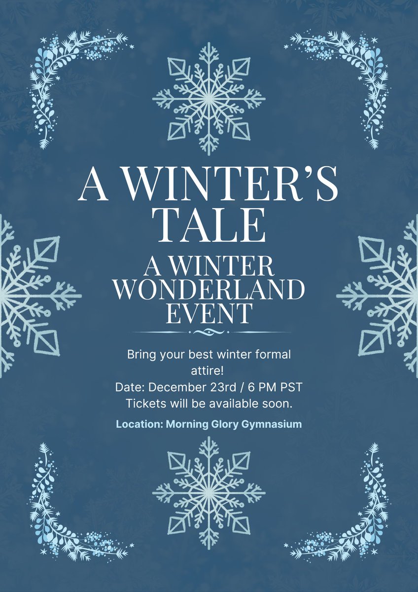 MariHeartPV64's tweet photo. Gonna be honest, i forgot to post this because what im planning got green lit and ive been caught up in designs.

Tickets will start to be sold for $5 at Morning Glory so find your date and we will see yall on December 23rd!

#WinterTalePV https://t.co/PcHA3UI4wh